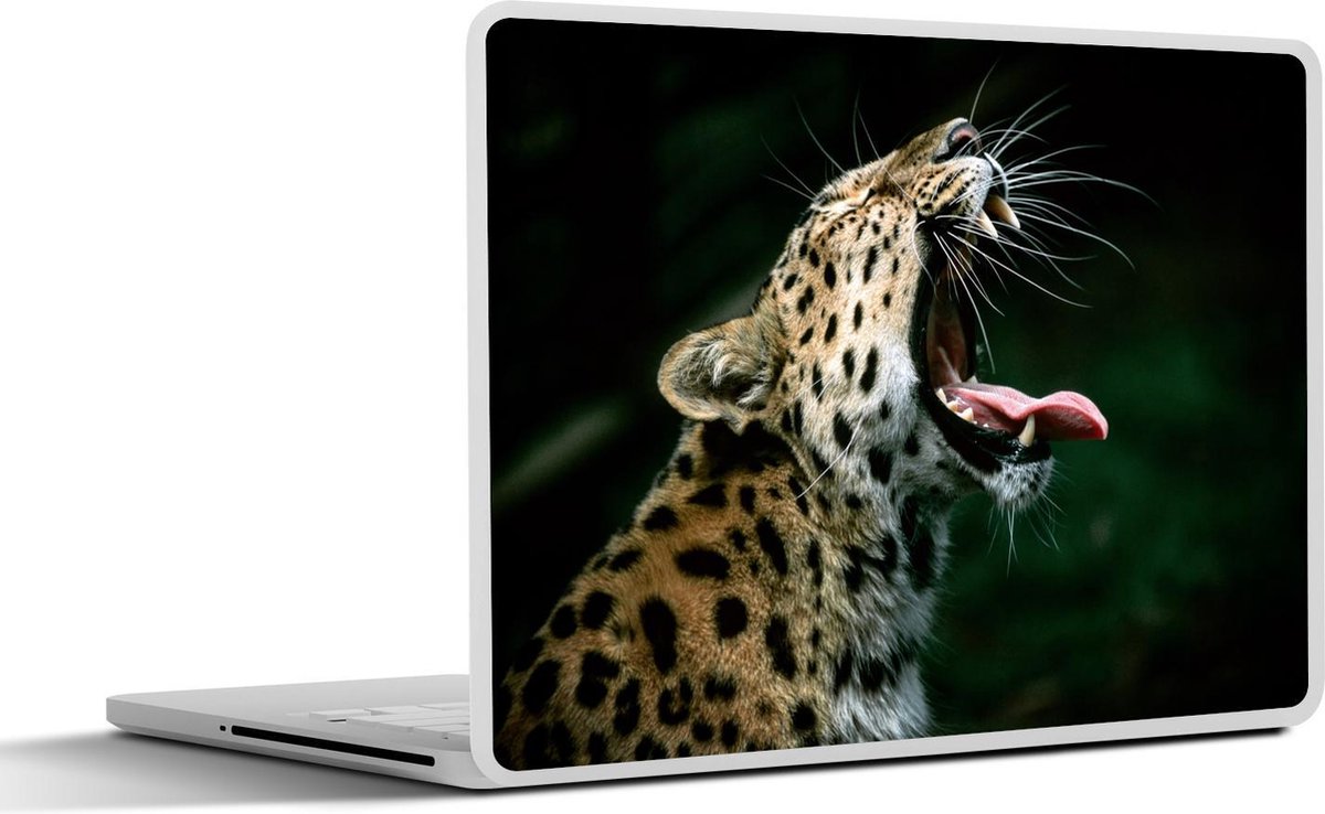 Laptop sticker - 17.3 inch - Panter - Zwart - Tanden - 40x30cm - Laptopstickers - Laptop skin - Cover