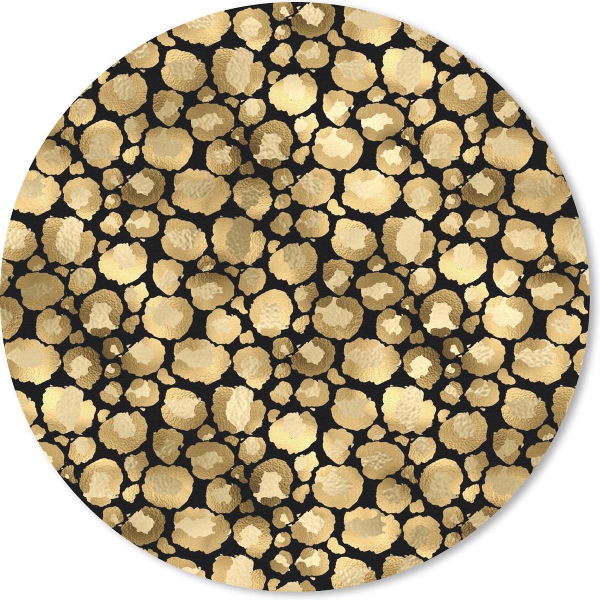 Muismat rond 20x20 cm - Mousepad Patronen - Panterprint - Goud - Ronde muismatten