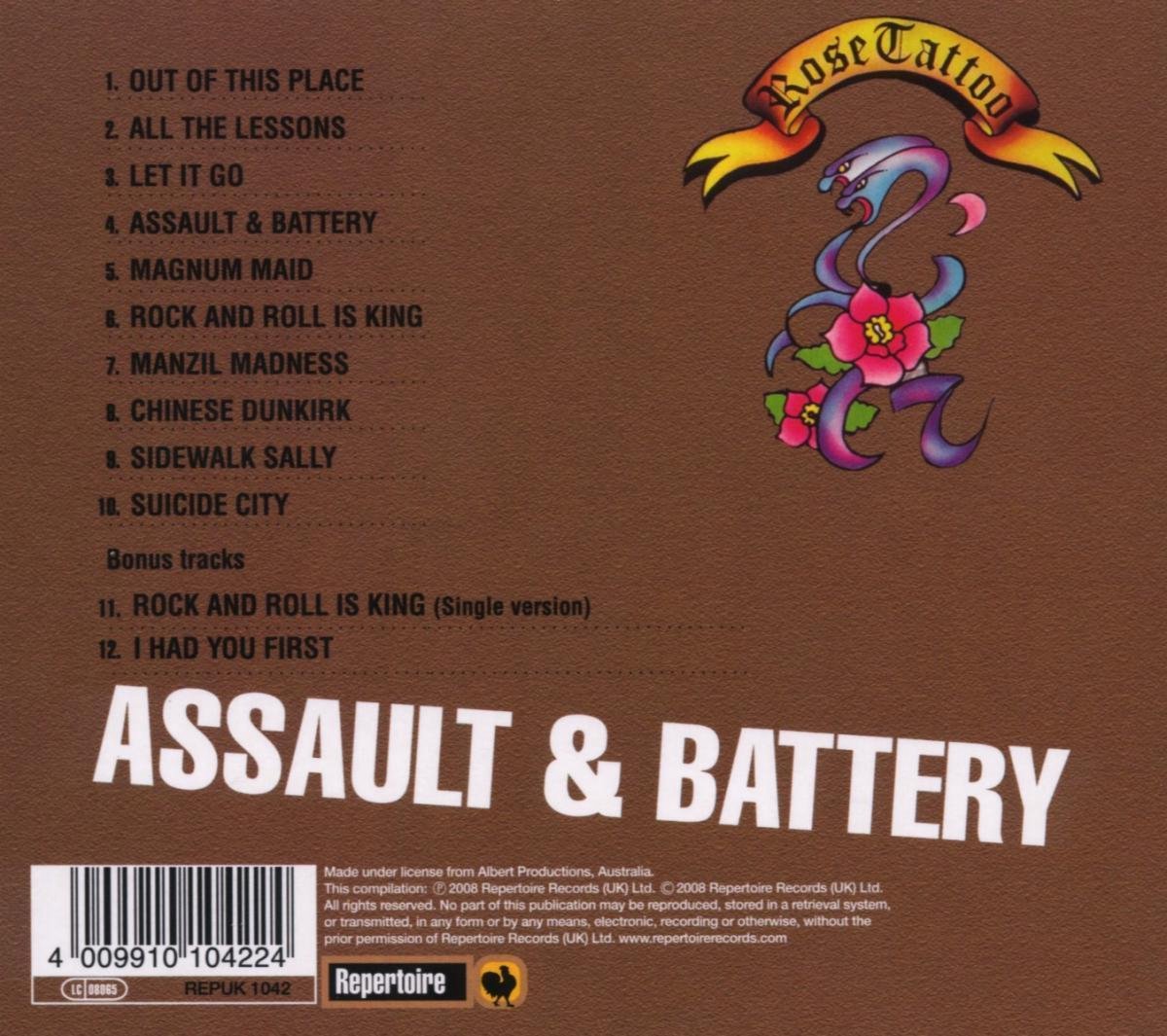 Assault & Battery, Rose Tattoo CD (album) Muziek