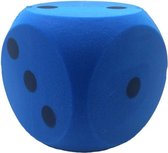 1x Grote foam dobbelstenen blauw 16 x 16 cm - Dobbelspel - Speelgoed