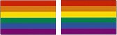 2x Regenboog vlaggen 90 x 150 cm  - Gaypride vlag