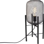 QAZQA bliss_mesh - Moderne Tafellamp - 1 lichts - H 480 mm - Zwart -  Woonkamer | Slaapkamer