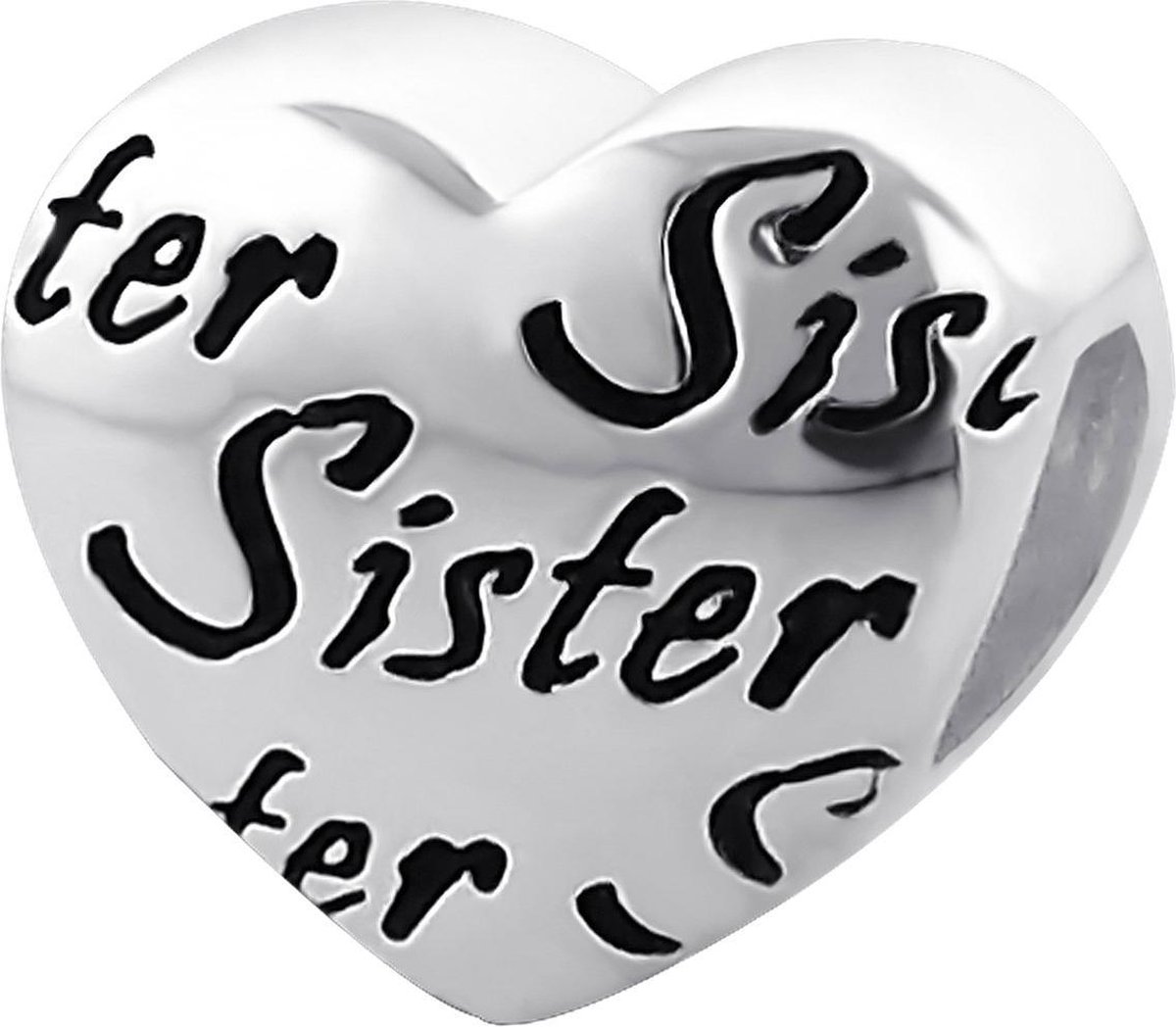 Sister hart bead | Bedel | Zilverana | geschikt voor Biagi , Pandora ,  Trollbeads... | bol.com
