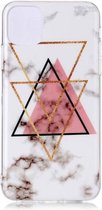 GadgetBay Marmer Patroon Driehoek Goud Roze Zwart Figuur Creatief iPhone 11 Pro Max TPU case