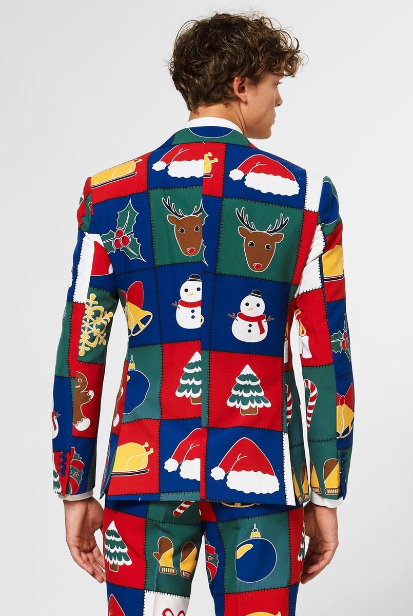 OppoSuits Quilty Pleasure Mannen Kostuum Gekleurd Kerst Maat 50