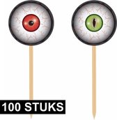 100x Horror Halloween Cocktail Sticks avec des globes oculaires - Halloween / décoration / décoration d'horreur