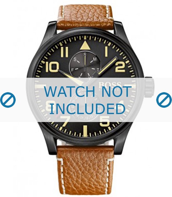 Hugo Boss horlogeband HB1513082 / HB-88-1-34-27 / HB-88-1-34-2733 Leder  Cognac 24mm +... | bol