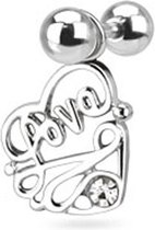 Tragus piercing love hanger ©LMPiercings