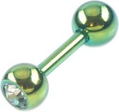 Titanium Geanodiseerd Groen Tragus / Helix Piercing ©LMPiercings