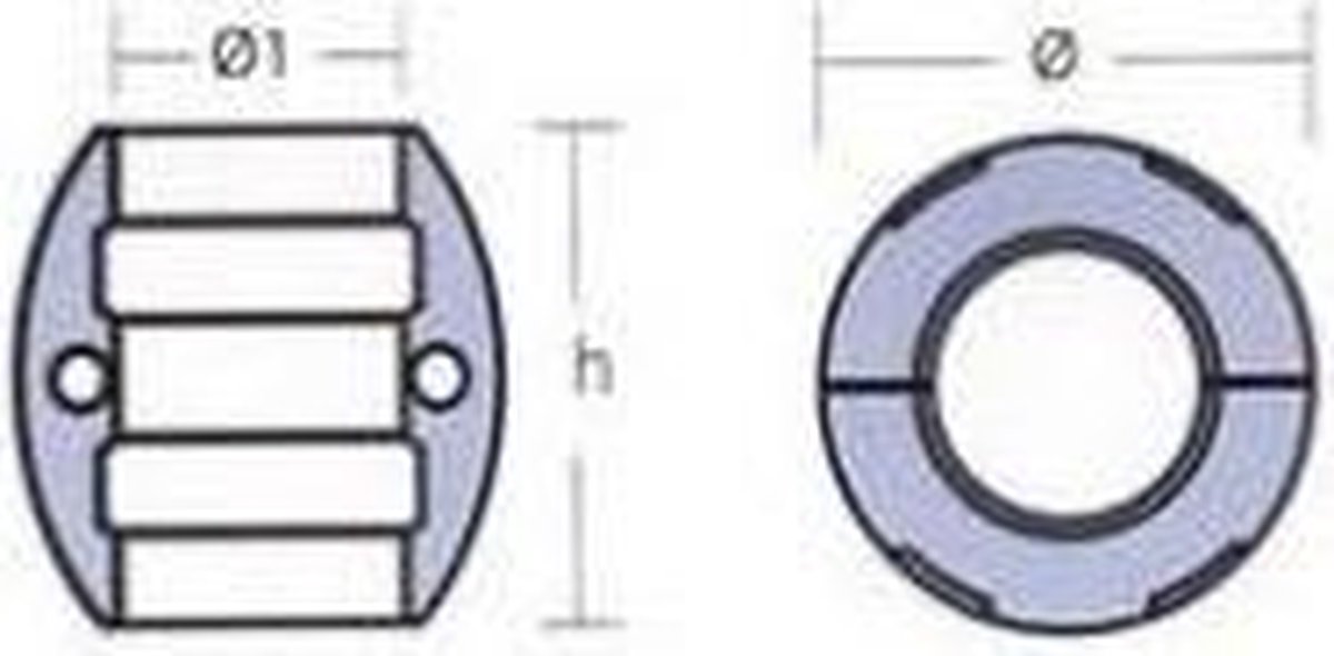Tecnoseal Kraagaanode Zilver 63.5 mm