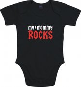 Romper My Mommy Rocks, Zwart, 74/80