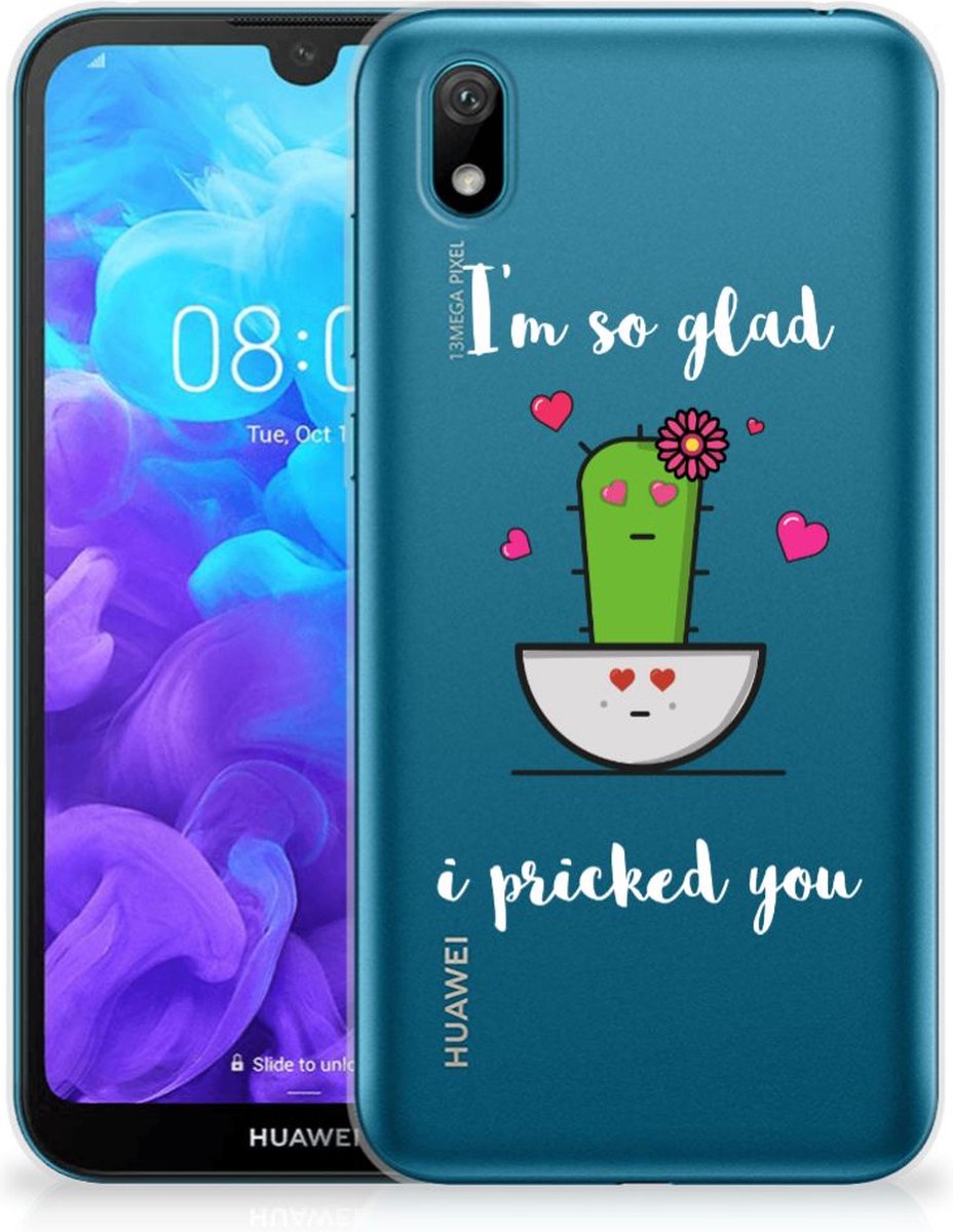 Back Cover voor Huawei Y5 (2019) Telefoonhoesje met Naam Cactus Glad