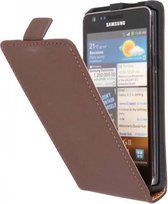 Flipcase Hoesjes Cases voor Galaxy S2 i9100 Bruin