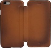 GALATA® Echt Leer Ultra Book case voor iPhone 6 Plus / 6S Plus 5.5 inch taba bruin