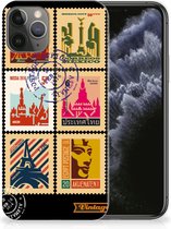 Geschikt voor iPhone 11 Pro Siliconen Back Cover Postzegels