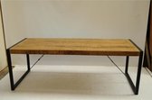 AnLi-Style Britt Eetkamertafel - 160 cm - mangohout - zwart metaal onderstel