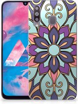 Back Cover Geschikt voor Samsung M30 TPU Siliconen Hoesje Purple Flower