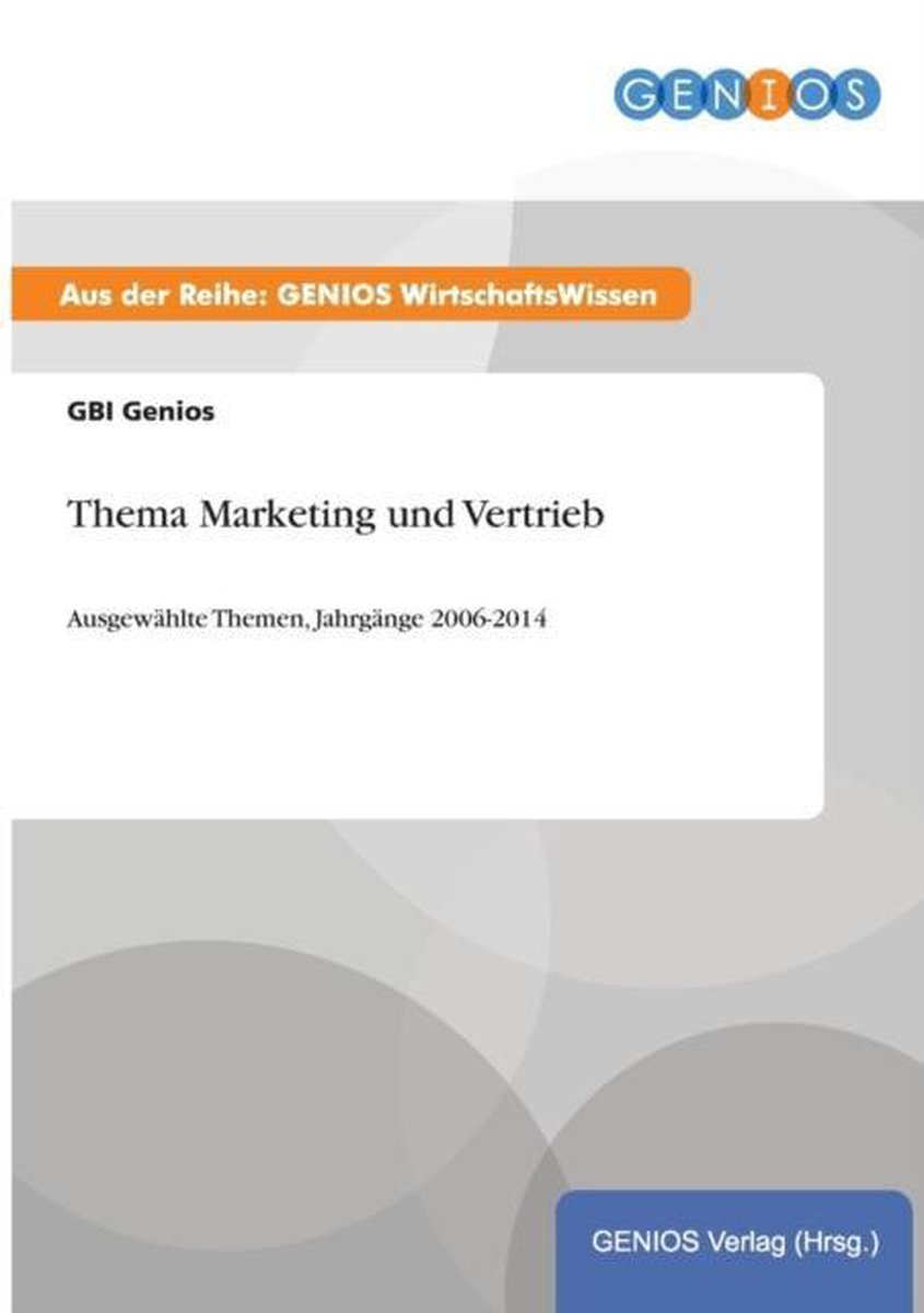 Bol Com Thema Marketing Und Vertrieb 9783737961158 Gbi Genios Boeken
