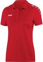 Jako Polo Classico Dames Rood-Wit Maat 34
