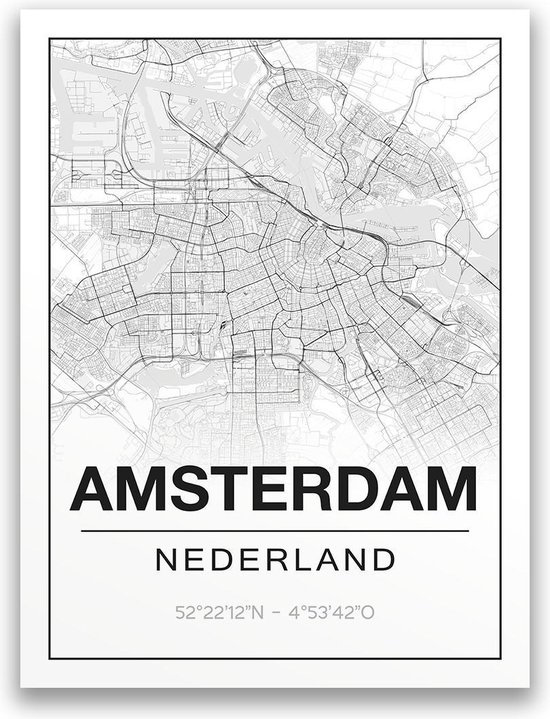 Poster/plattegrond AMSTERDAM - A4