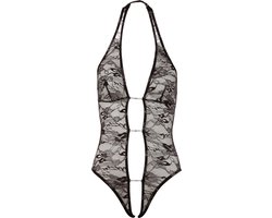 Abierta Fina – Sexy Halternek Body met Open Voorzijde voor  Avonturen – Maat M - Zwart