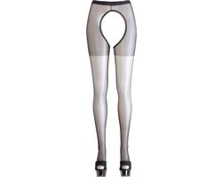 Cottelli Collection – Erotische Kousen met Open Kruis Ontwerp voor een Toegankelijk Seksuele Benadering – Maat L/XL - Zwart