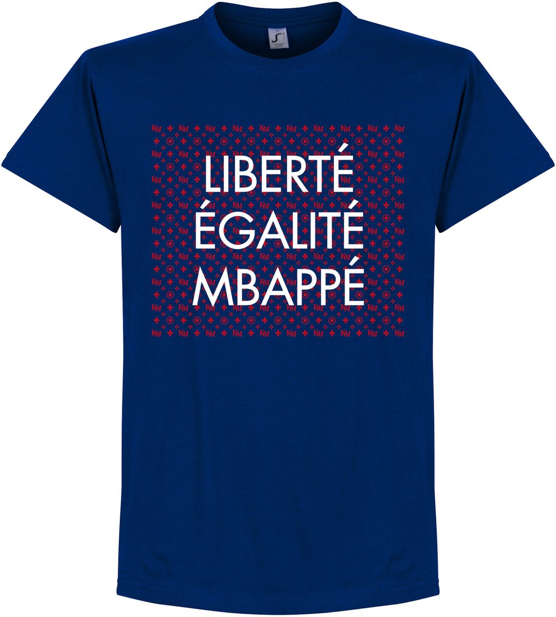 LibertÃ©, Ã‰galitÃ©, MbappÃ© KM Pattern T-Shirt - Blauw - L