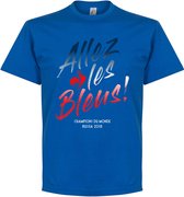 Frankrijk Allez Les Bleus WK 2018 Winners T-Shirt - Kinderen - 128