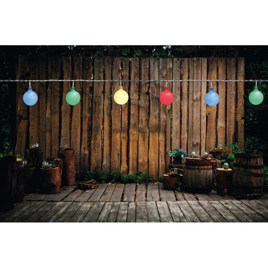 Feestverlichting lichtsnoer gekleurde lampbolletjes 10 meter -  Binnen/buiten... | bol.com