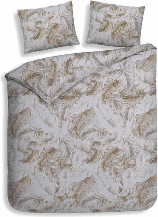 Heckett & Lane Rosel - Flanelle - Housse de couette - Simple - 240x200 / 220 cm + 2 taies d'oreiller 60x70 cm - Or pâle