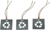 Decoratiehangers - Zinc Label 4x4cm 'recycle' Bundle 10pc
