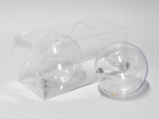 Overige Kerstballen - Cb. 2 Plastic Balls Clear 140mm