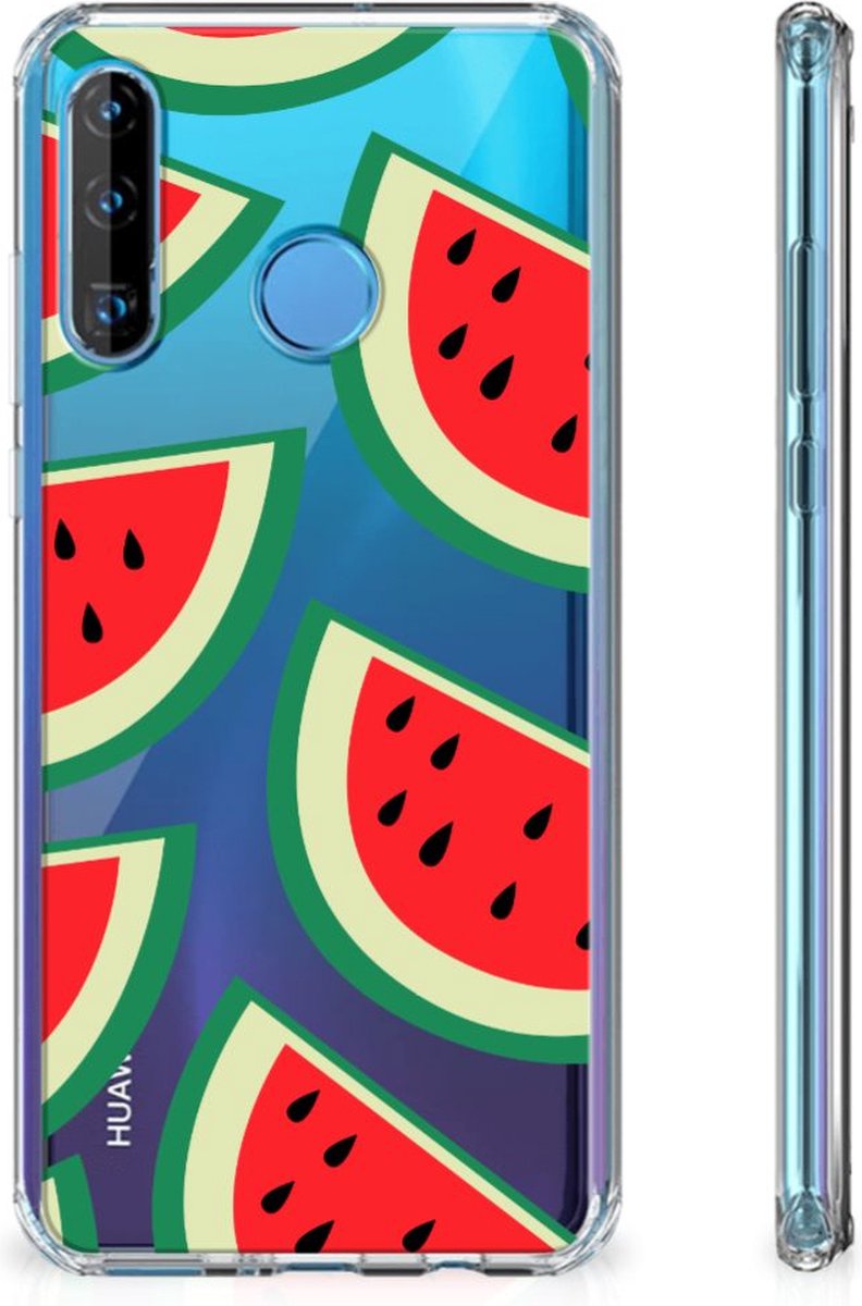 TPU Case Anti-Shock voor Huawei P30 Lite Beschermhoes Watermelons