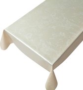 Tafelzeil Swirl barok wit -  140 x 450 cm - Wit tafellaken - Tafelkleed plastic - Voor buiten en binnen - Verschillende maten - Geleverd in een koker