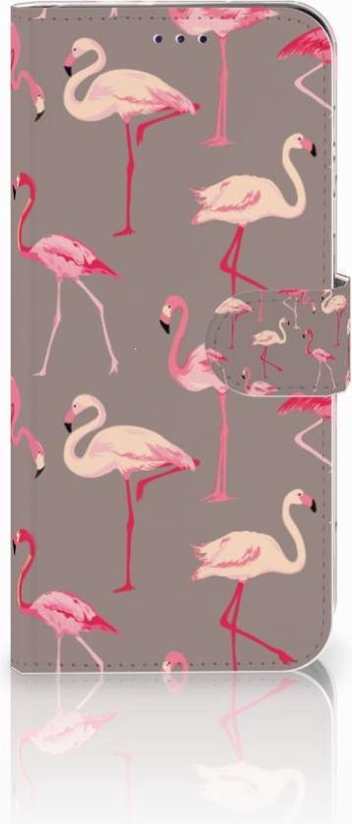 Book Case voor Samsung Galaxy A50 Telefoonhoesje met Pasjes Flamingo