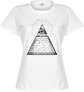 All Seeing Eye Dames T-Shirt - Wit - XL