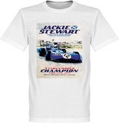 Jackie Stewart Poster T-Shirt - Wit - L