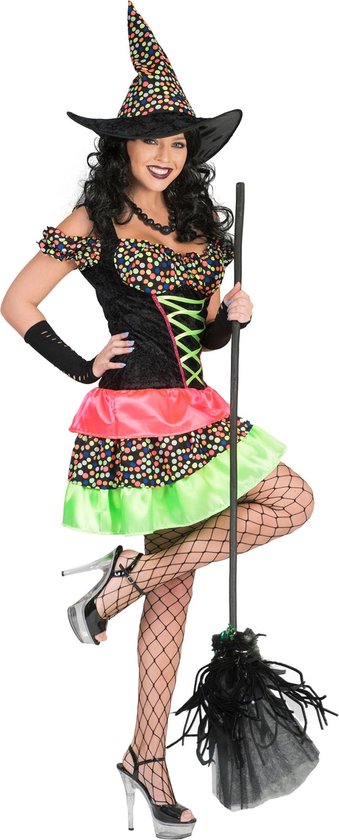 ESPA - Kleurrijk heksen kostuum voor dames - Volwassenen kostuums