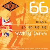 Rotosound bas snaren RS66LA, 4er 30-85 Swing bas 66, Stainless Steel - Snarenset voor 4-string basgitaar