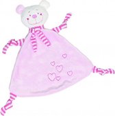 Cause Knuffeldoekje beer hartjes 22,5cm roze