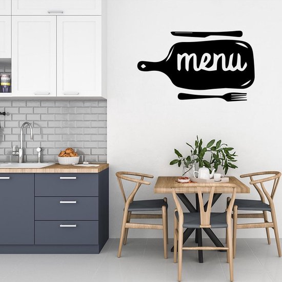 Muursticker Menu - Zwart | Muursticker keuken | Keuken stickers | Decoratie  | Keuken... | bol.com