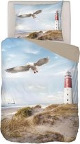 Snoozing Lighthouse - Dekbedovertrek - Eenpersoons - 140x200/220 cm + 1 kussensloop 60x70 cm - Taupe