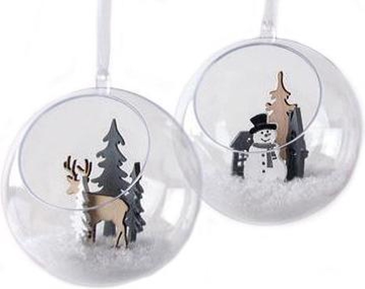 15x Boule de Noël transparente DIY ouverte 12 cm Boules de Noël à