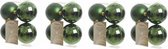 16x Donkergroene kunststof kerstballen 10 cm - Mat/glans - Onbreekbare plastic kerstballen - Kerstboomversiering donkergroen