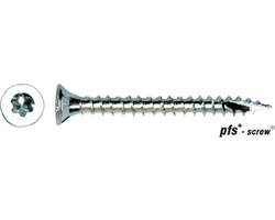 Houtschroef. Voldraad. Verzinkt. 4.0x40mm. lang. Platkop. Torx.-T20. 200 stuks Spaanplaatschroeven. PGB-Fasteners