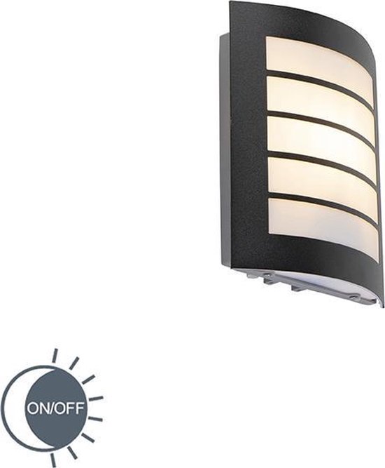 QAZQA miro - Moderne Wandlamp voor buiten - 1 lichts - D 65 mm - Zwart - Buitenverlichting