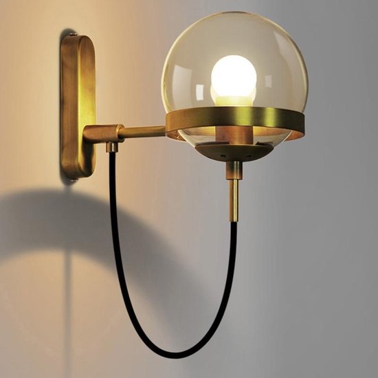 hoop Verniel Verwant Persoonlijkheid eenvoudige glazen bal trap corridor wand lamp (goud brons  plating) | bol.com