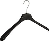 De Kledinghanger Gigant - 20 x Mantel / kostuumhanger kunststof zwart met schouderverbreding, 42 cm