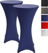 Statafelhoes Stella Ø 80 cm statafelrok voor statafel – feest decoratie geschikt voor horeca – feestversiering stretch voor elk tafel – set van 2 blauw