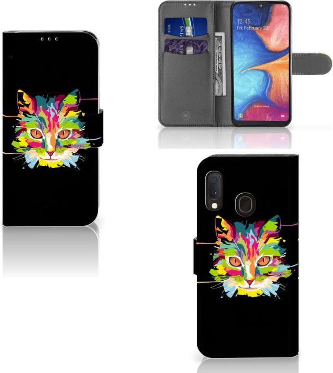Samsung Galaxy A20e Leuk Hoesje Cat Color